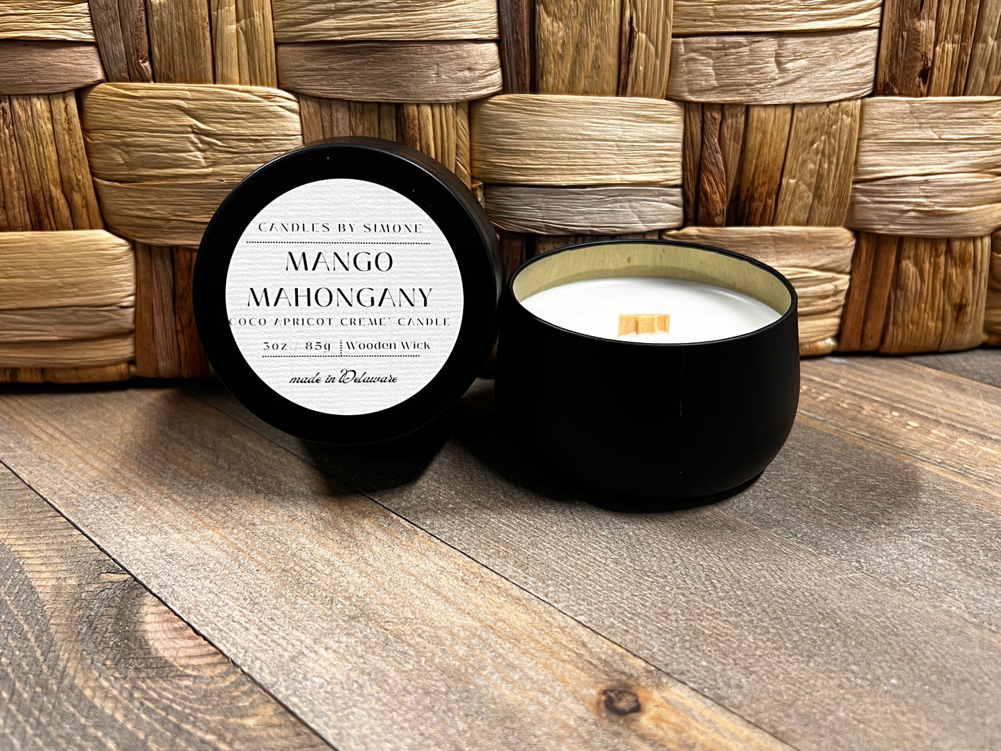 3oz Mango Mahogany Wooden Wick Candle