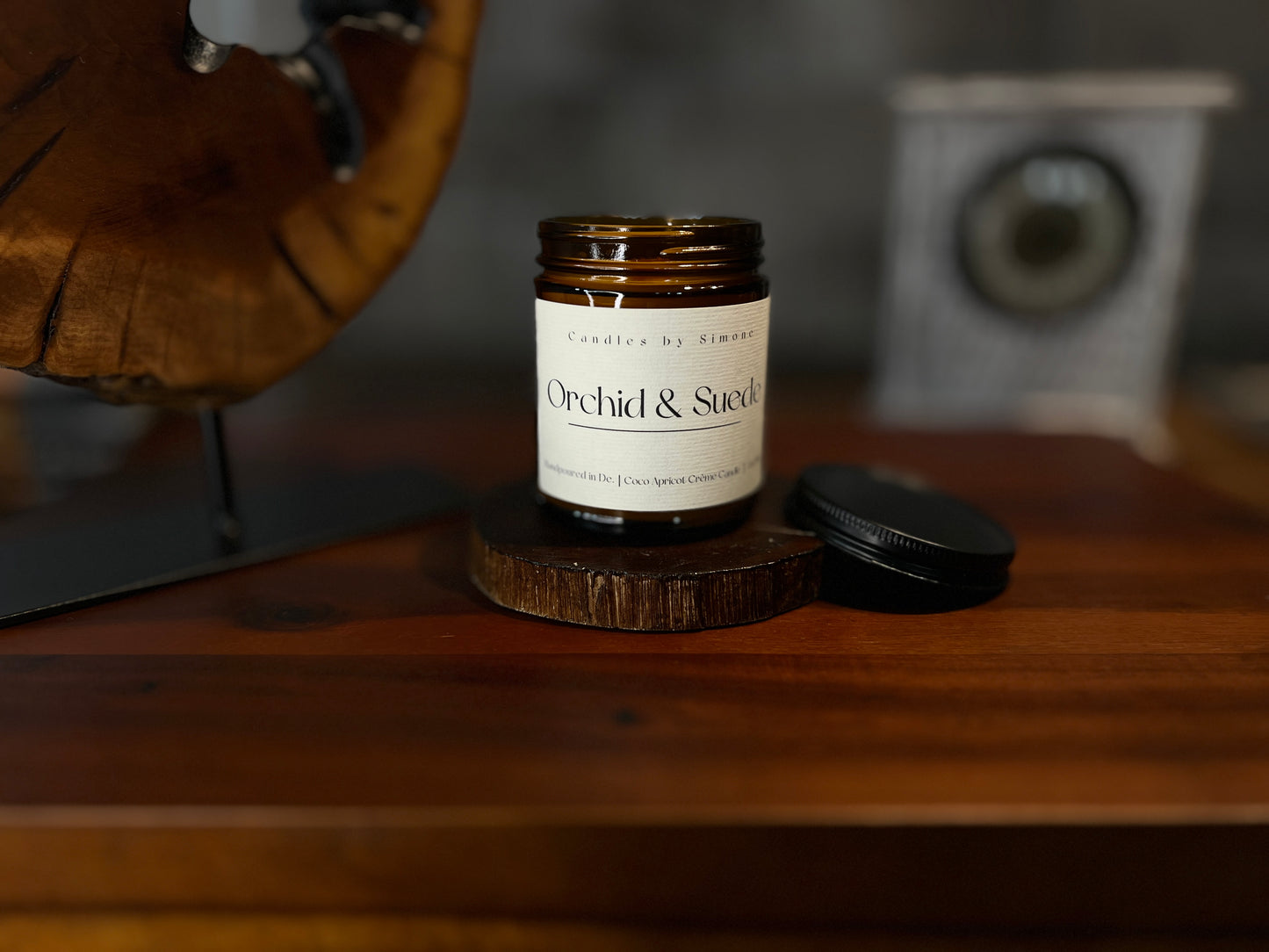 7oz Orchid & Suede Wooden Wick Candle