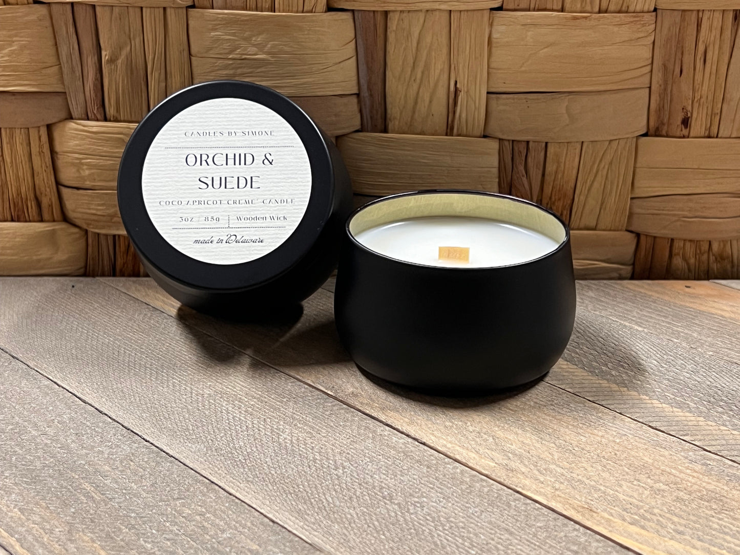 3oz Orchid & Suede Wooden Wick Candle