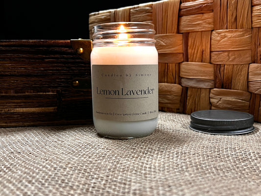 10oz Lemon Lavender Wooden Wick Candle