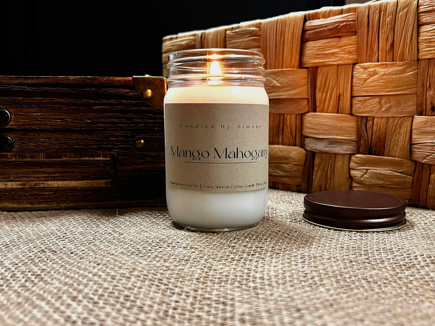 10oz Mango Mahogany Wooden Wick Candle