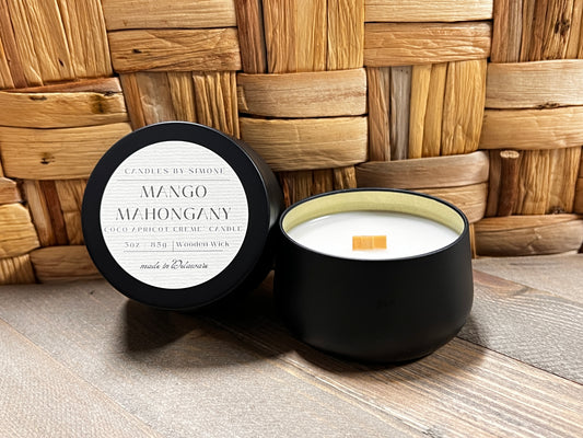 3oz Mango Mahogany Wooden Wick Candle