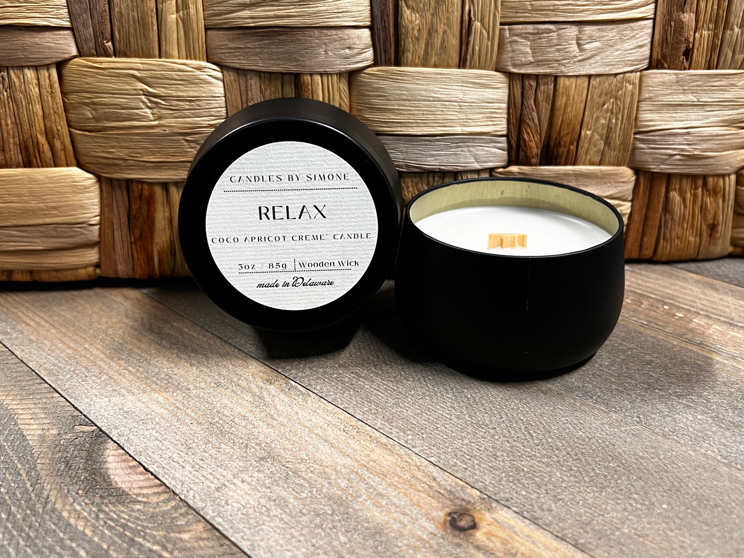3oz Relax Wooden Wick Candle