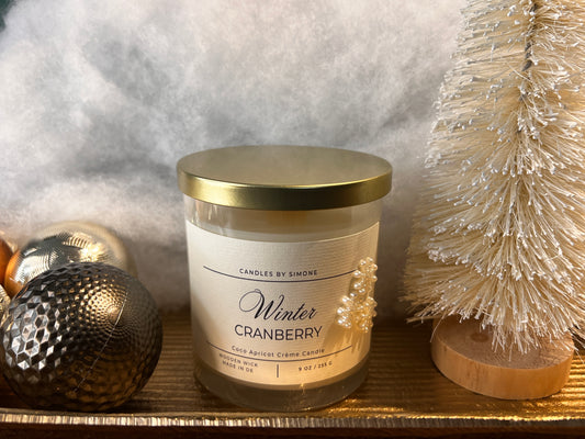 9oz Winter Cranberry Wooden Wick Candle