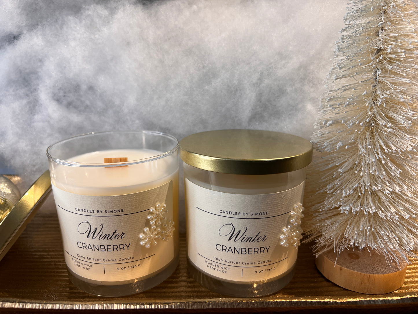 9oz Winter Cranberry Wooden Wick Candle