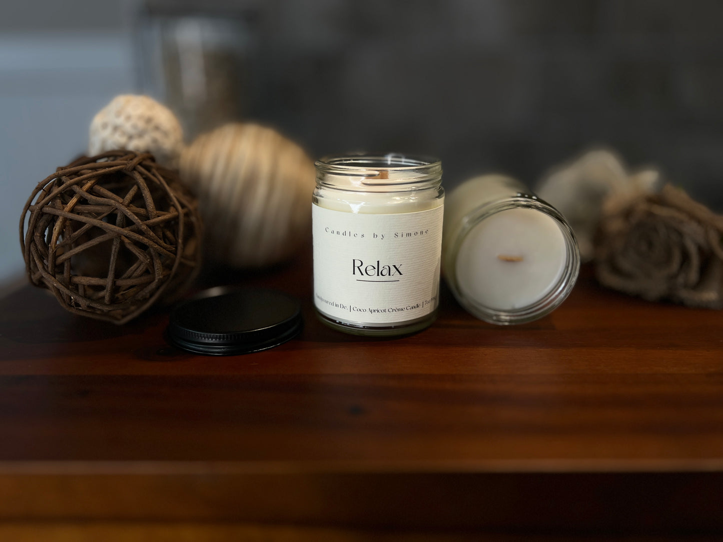 7oz Relax Wooden Wick Candle