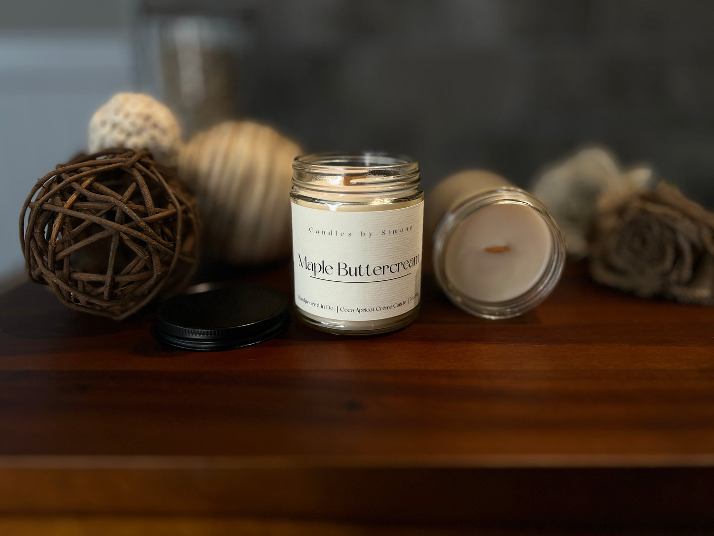 7oz Maple Buttercream Wooden Wick Candle